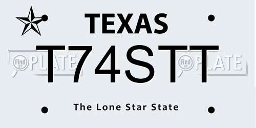 T74STT Texas License Plate