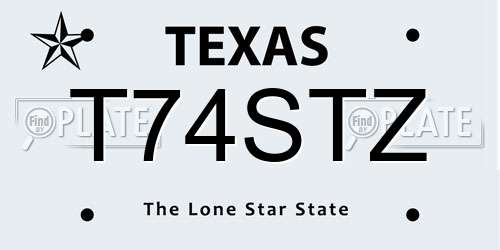 T74STZ Texas License Plate