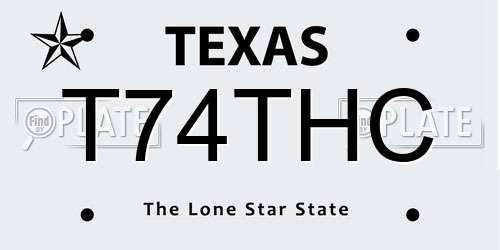 T74THC Texas License Plate