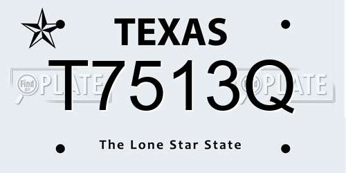 T7513Q Texas License Plate