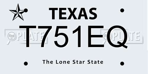T751EQ Texas License Plate