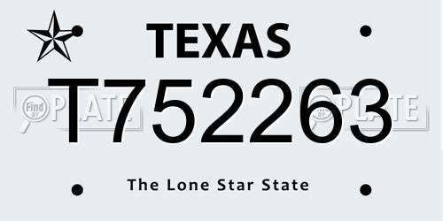 T752263 Texas License Plate