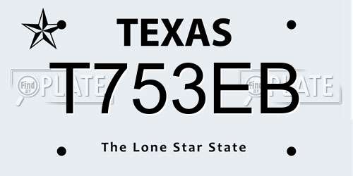 T753EB Texas License Plate