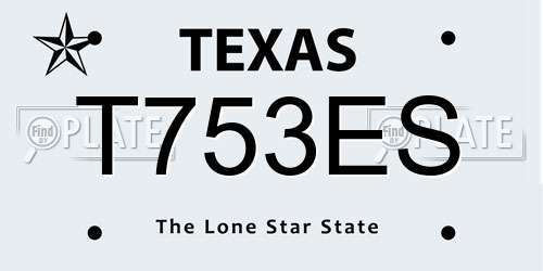T753ES Texas License Plate