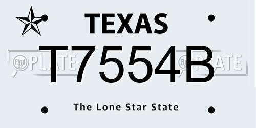 T7554B Texas License Plate