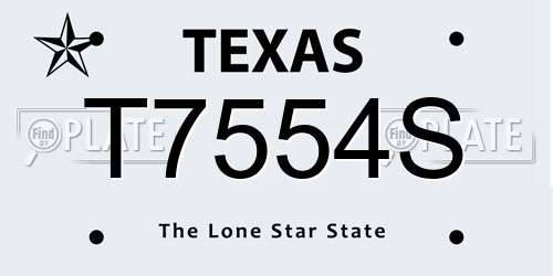 T7554S Texas License Plate