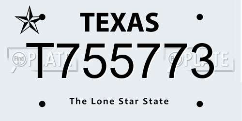 T755773 Texas License Plate