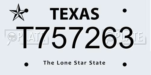 T757263 Texas License Plate