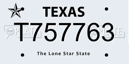 T757763 Texas License Plate