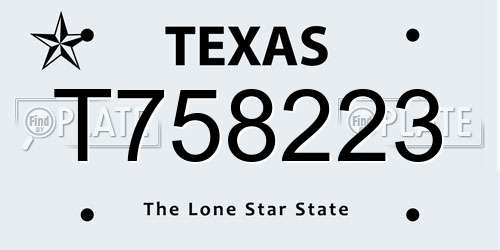 T758223 Texas License Plate
