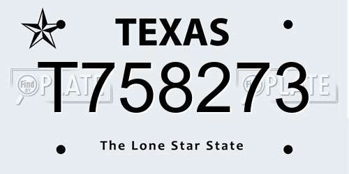 T758273 Texas License Plate