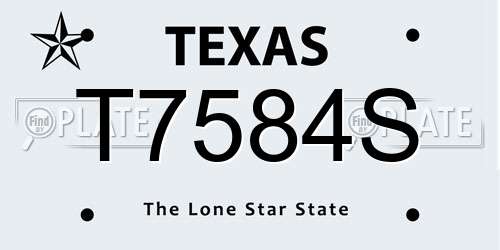 T7584S Texas License Plate