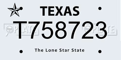 T758723 Texas License Plate
