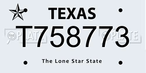 T758773 Texas License Plate