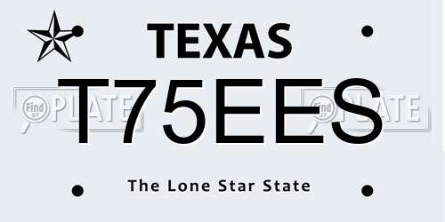 T75EES Texas License Plate