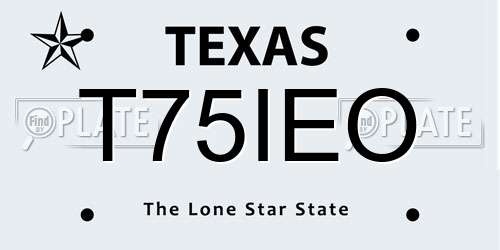 T75IEO Texas License Plate
