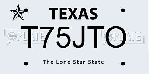 T75JTO Texas License Plate