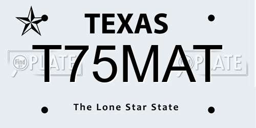 T75MAT Texas License Plate