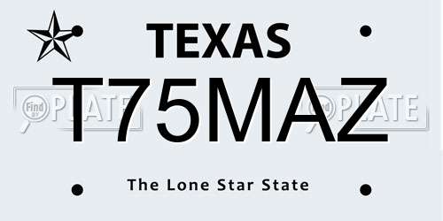 T75MAZ Texas License Plate