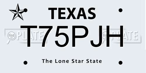 T75PJH Texas License Plate