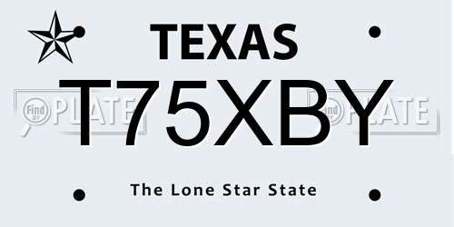 T75XBY Texas License Plate