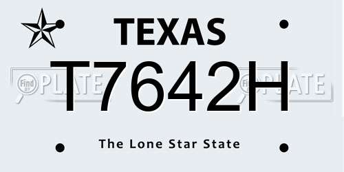 T7642H Texas License Plate