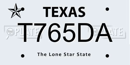 T765DA Texas License Plate