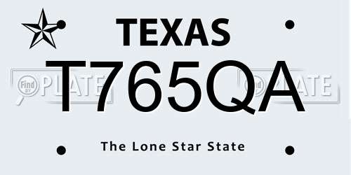 T765QA Texas License Plate