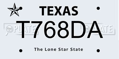 T768DA Texas License Plate