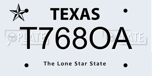 T768OA Texas License Plate