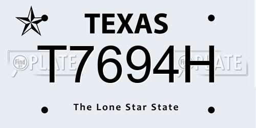 T7694H Texas License Plate
