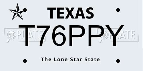 T76PPY Texas License Plate