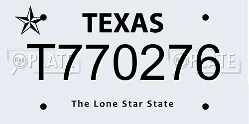 T770276 Texas License Plate