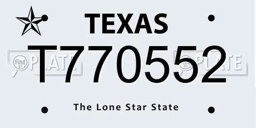 T770552 Texas License Plate