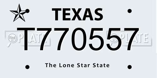 T770557 Texas License Plate