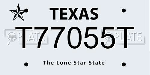 T77055T Texas License Plate