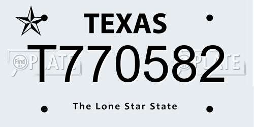 T770582 Texas License Plate