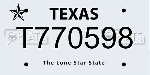 T770598 Texas License Plate