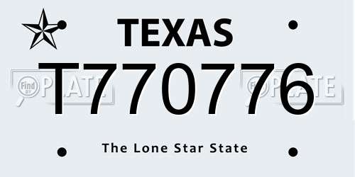 T770776 Texas License Plate