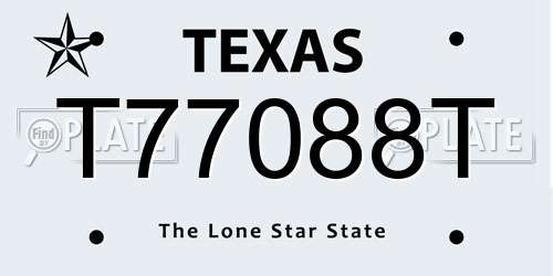 T77088T Texas License Plate