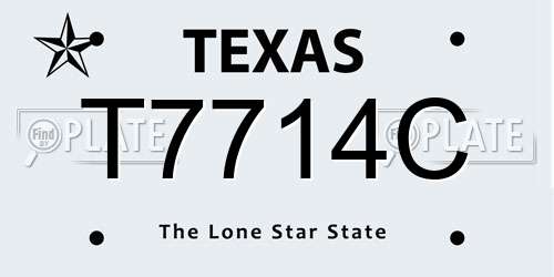 T7714C Texas License Plate