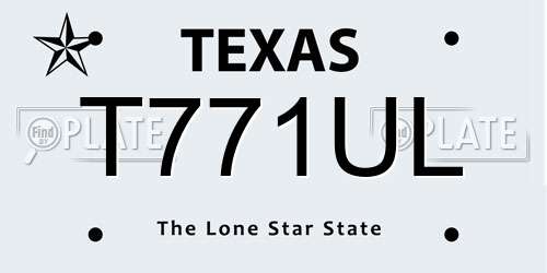 T771UL Texas License Plate