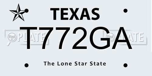 T772GA Texas License Plate
