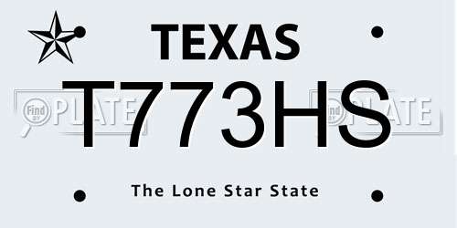 T773HS Texas License Plate