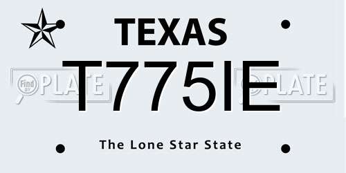 T775IE Texas License Plate