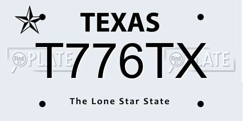 T776TX Texas License Plate