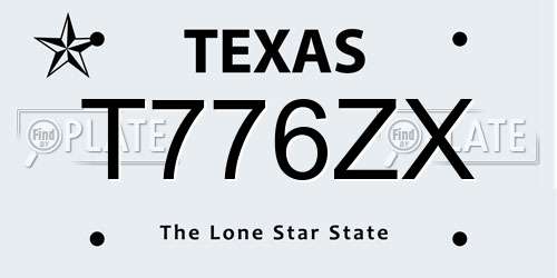 T776ZX Texas License Plate