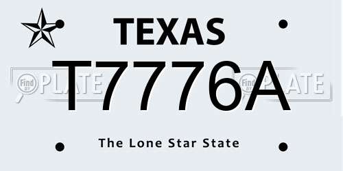 T7776A Texas License Plate