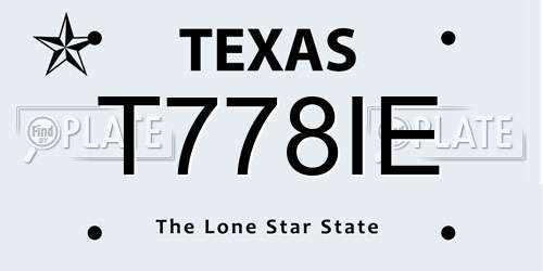 T778IE Texas License Plate
