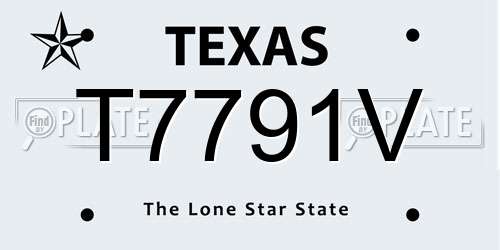 T7791V Texas License Plate